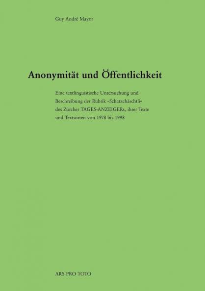 Anonymität und Öffentlichkeit