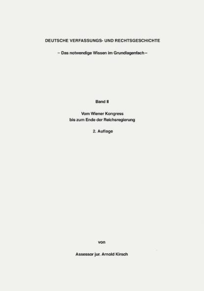 Deutsche Verfassungs- und Rechtsgeschichte Band II