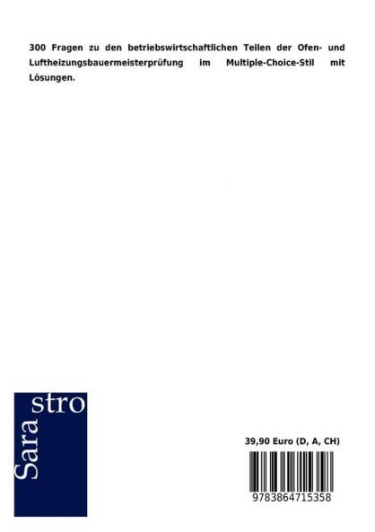300 Prüfungsfragen zum Ofen- und Luftheizungsbauermeister