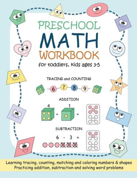 Preschool Math Workbook for Toddlers Kids Ages 3-5