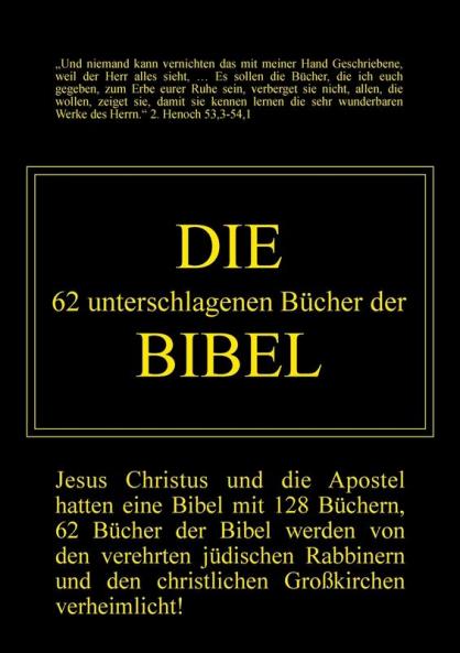 Die 62 Unterschlagenen Bücher Der Bibel (German Edition)