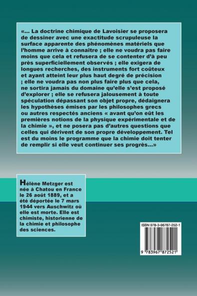 La philosophie de la matière chez Lavoisier
