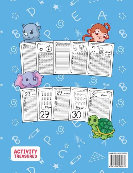 Letter And Number Tracing Book For Kids Ages 3-5
