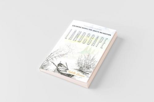 Landscape coloring books for adults relaxation. Realistic coloring books for adults
