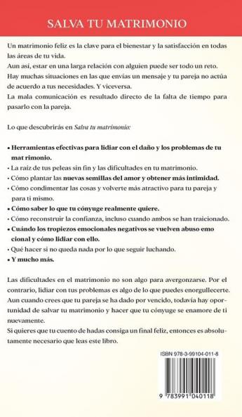 Salva tu matrimonio: Cómo reconstruir la confianza rota y volver a conectar con tu cónyuge sin importar cuánto se haya alejado