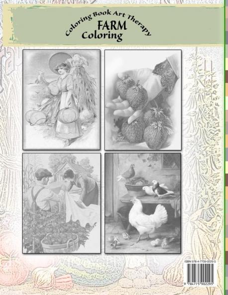 VINTAGE FARM Coloring Book For Adults. A Grayscale Vintage farm coloring book inspired by authentic vintage images