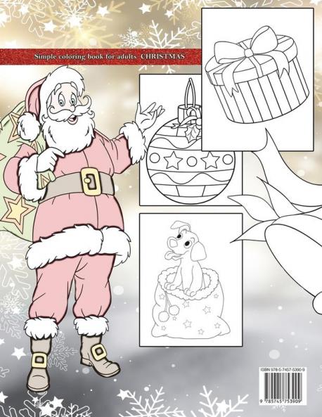 LARGE PRINT Coloring books for adults relaxation CHRISTMAS
