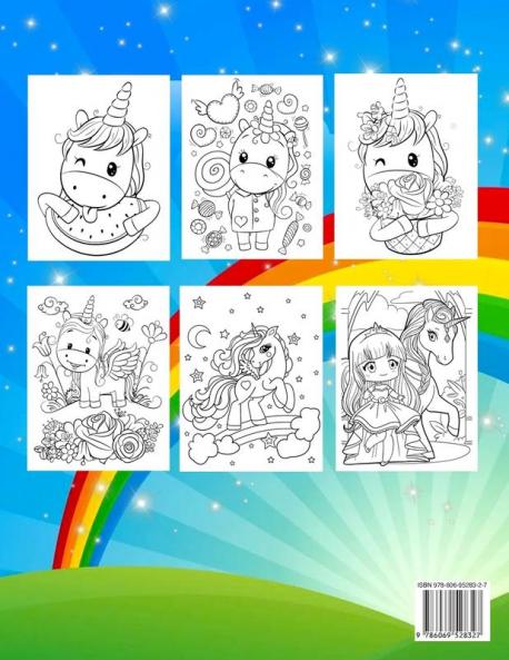 Unicornios Libro de Colorear para Ninos de 4 a 8 Anos: Libro para colorear de unicornios para niños libros para colorear para niños y niños pequeños ... colorear de unicornios llenas de diversión