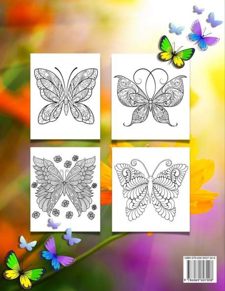 Mandala Schmetterling Farbung: Schmetterling Malbuch Für Frauen Und Männer Mit Erstaunlichen Schmetterlingsmustern Zum Stressabbau. Schöne ... Malbuch Mit Entspannung Designs.