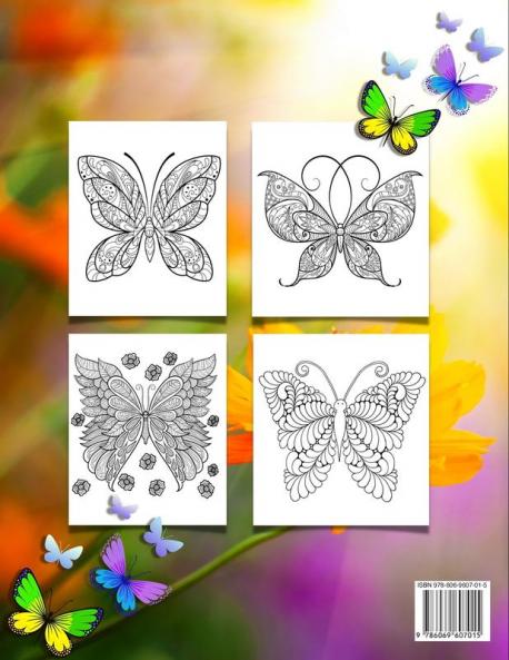 Mandala Papillion Livre De Coloriage: Livre De Coloriage Papillon Pour Femmes Et Hommes. Belles Pages À Colorier Avec Des Papillons Avec Motifs De ... Motifs De Papillons Pour Soulager Le Stress.