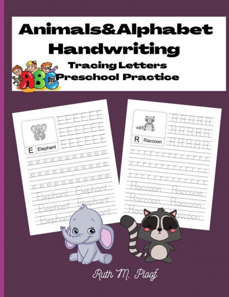 Animals&Alphabet Handwriting: Tracing Letters Preschool Practice