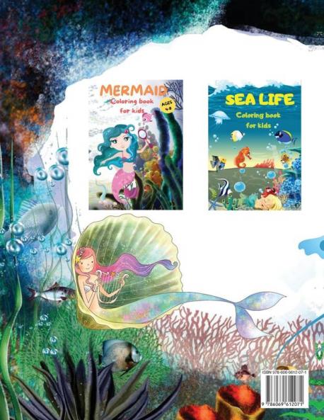 MERMAIDS CUTE Coloring Book for Kids: Beautiful Mermaid Coloring Book with Amazing Pages for Girls Ages 3-5 Adorable Drawings with Sea Creatures Mermaids and more