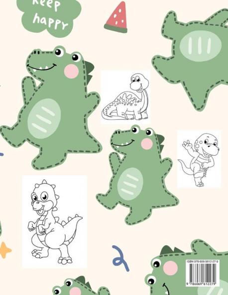 Cute Dinosaur Coloring Book for Kids: Huge Collection of Friendly and Adorable Dinosaurs for Boys Girls Kindergarten Toddlers Preschoolers