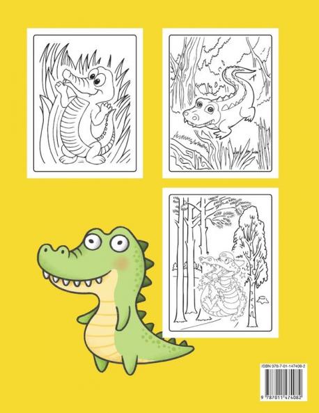 lindo libro de colorear de cocodrilo para ninos de 4 a 12 anos: Increíble libro de colorear de cocodrilo para niños de 4 a 8 años libro de colorear para niños y niñas.