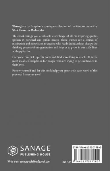 Inspiring Thoughts: Shri Ramana Maharshi