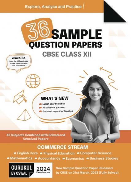 Gurukul 36 Sample Question Papers Commerce Stream : CBSE Class 12 Exam 2024
