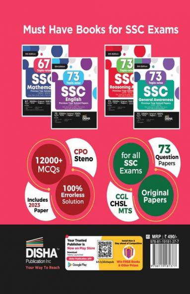 67 Topic-wise SSC Mathematics: Previous Year Solved Papers (2010 - 2023) - CGL (Tier I & II) CHSL (Tier I & II) MTS CPO - 6th Edition