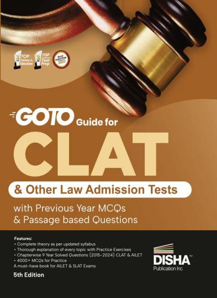 Go To Guide for CLAT & other Law Admission Tests with Previous Year MCQs & Passage based Questions 5th Edition | Must for AILET & SLAT LLB Law Exams