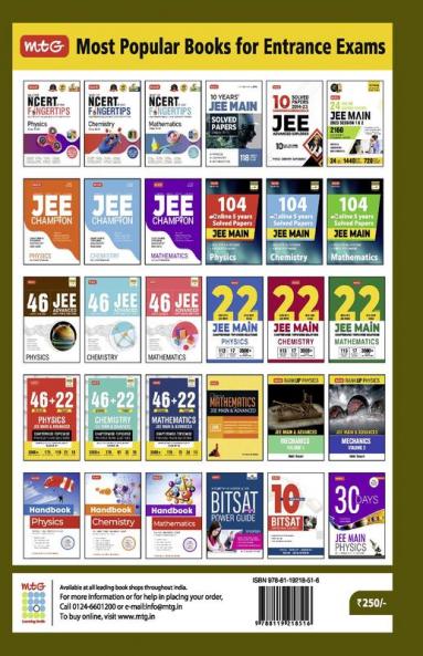 MTG BITSAT 10 Mock Tests Papers with Solutions For 2024 Exam- Physics Chemistry & Mathematics English & Logical Reasoning