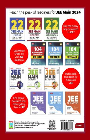 MTG 22 Years JEE MAIN Previous Years Solved Question Papers with Chapterwise Topicwise Solutions Chemistry (Available in Hindi) - JEE Main PYQ Books For 2024 Exam (113 JEE Main ONLINE & 17 OFFLINE Papers)