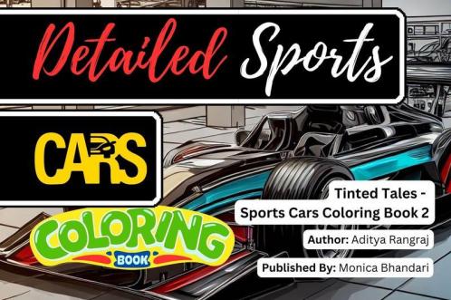 Tinted Tales - Sports Cars Coloring Book 2