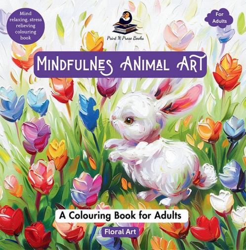 Mindfulness Animal Art: A Colouring Book for Adults - Floral Art