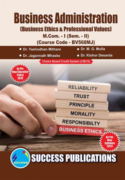 Business Ethics & Professional ValueFirst Year M.ComSem-II-English