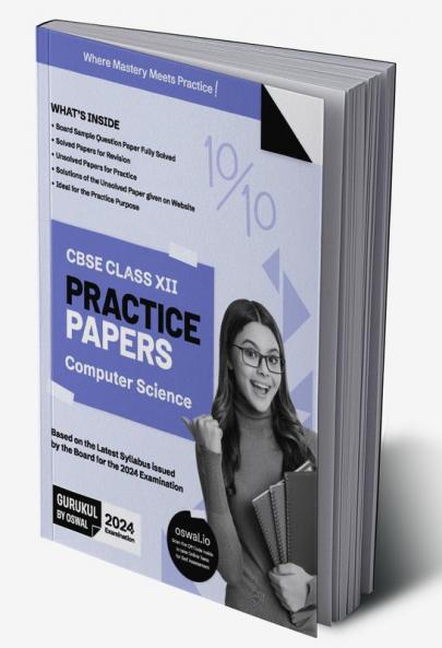 Gurukul Computer Science Practice Papers for CBSE Class 12 Board Exam 2024 : Fully Solved New SQP Pattern March 2023 Sample Papers Unsolved Papers Latest Board Syllabus