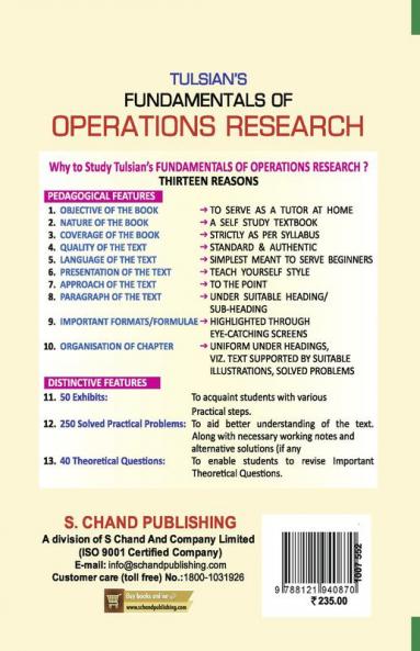 TULSIAN'S FUNDAMENTALS OF OPERATIONS RESEARCH(THEORY AND PRA