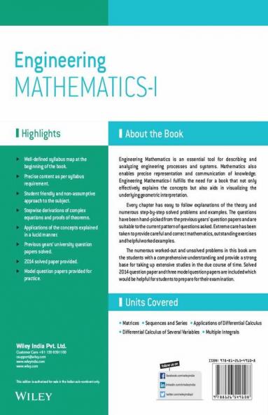 Engineering Mathematics Vol I (As per syllabus of Anna University)