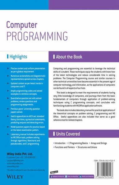 Computer Programming (As per syllabus of Anna University)