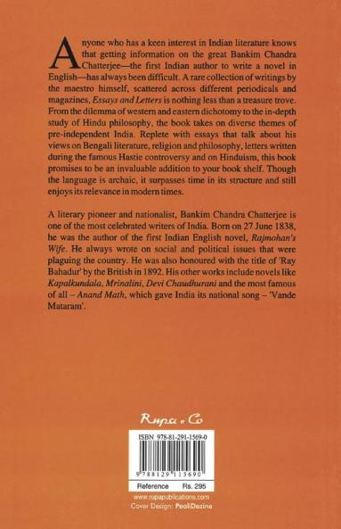 ESSAYS & LETTERS BANKIM CHANDRA CHATTERJEE