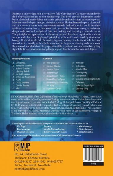 Research Methodology for Biological science