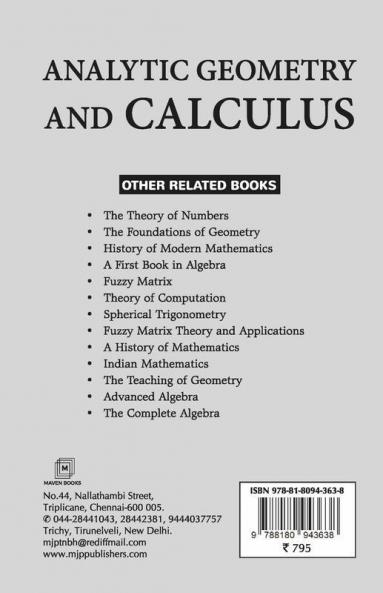 Analytic Geometry and Calculus