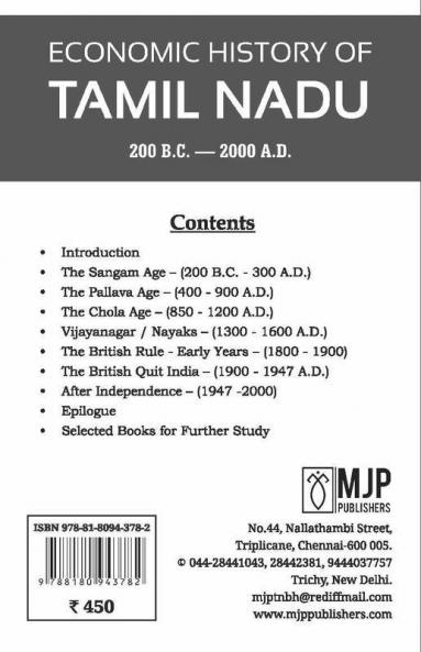 Economic History Of Tamil Nadu 200 B.C. - 2000 A.D.