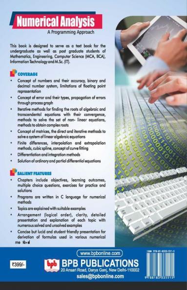 Numerical Analysis:A Programming Approach