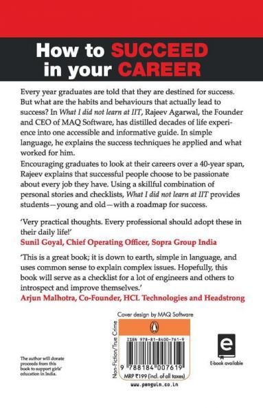 What I Did Not Learn At IIT-Special Sale
