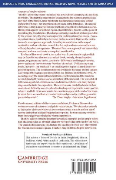 Mathematical Analysis (South Asia Edition)