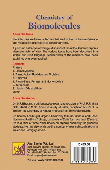 Chemistry of Biomolecules