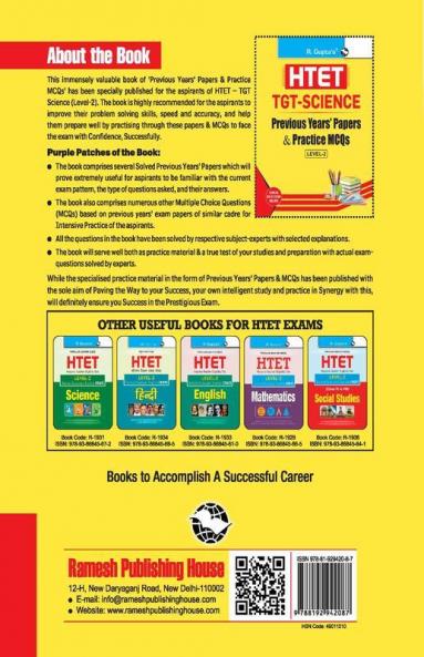 HTET (TGT- Science) Previous Years' Papers & Practice MCQs (Level-2)