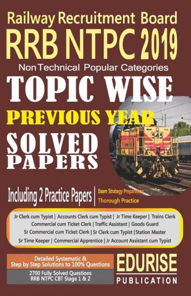 Railway Recruitment Board RRB NTPC 2019 Non Technical Popular Categories Topic Wise Previous Year Solved Papers Practice Papers