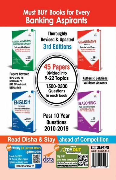 Quantitative Aptitude & Data Interpretation Topic-wise Solved Papers for IBPS/ SBI Bank PO/ Clerk Prelim & Main Exam (2010-19) 3rd Edition