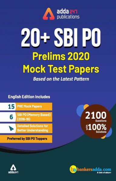SBI PO 2020 Prelims Mocks Papers (English Printed Edition)