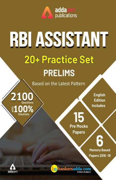 20+ RBI Assistant Prelims Mock Papers Practice Book English Medium