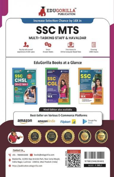 SSC MTS & Havaldar Recruitment Exam 2024 : Multi Tasking Staff (English Edition) - 8 Mock Tests and 2 Previous Year Papers with Free Access to Online Tests