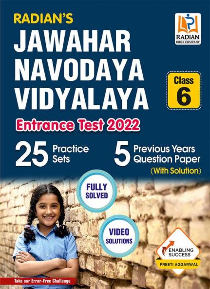 25 Practice Sets Jawahar Navodaya Vidyalaya Class 6 with 5 Solved Papers for Entrance Exam 2022 (English Medium)