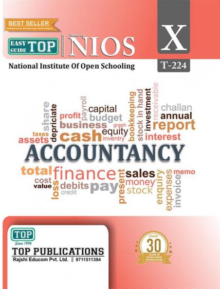TOP-224 ACCOUNTANCY Class 10th Nios Guide Book English Medium