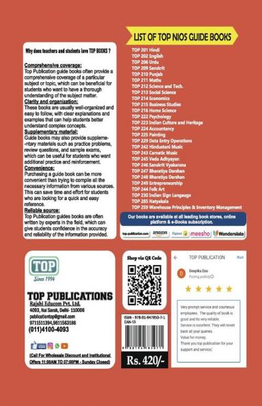 TOP-224 ACCOUNTANCY Class 10th Nios Guide Book English Medium