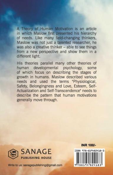 A Theory Of Human Motivation