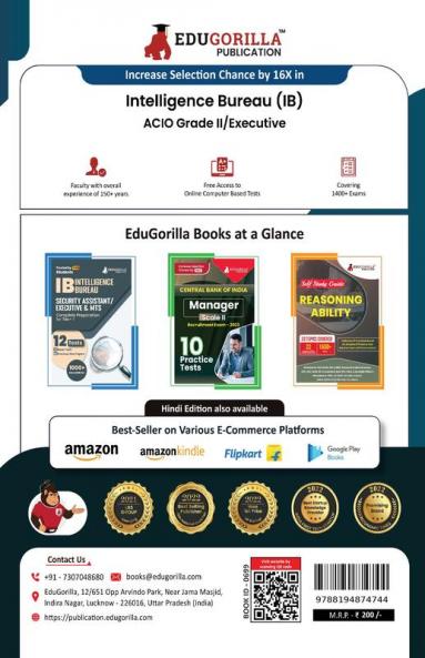 IB ACIO Grade II/Executive Exam 2023 (English Edition) - 10 PracticeTests and 5 Previous Year Papers (1500 Solved Objective Questions with Free Access to Online Tests
